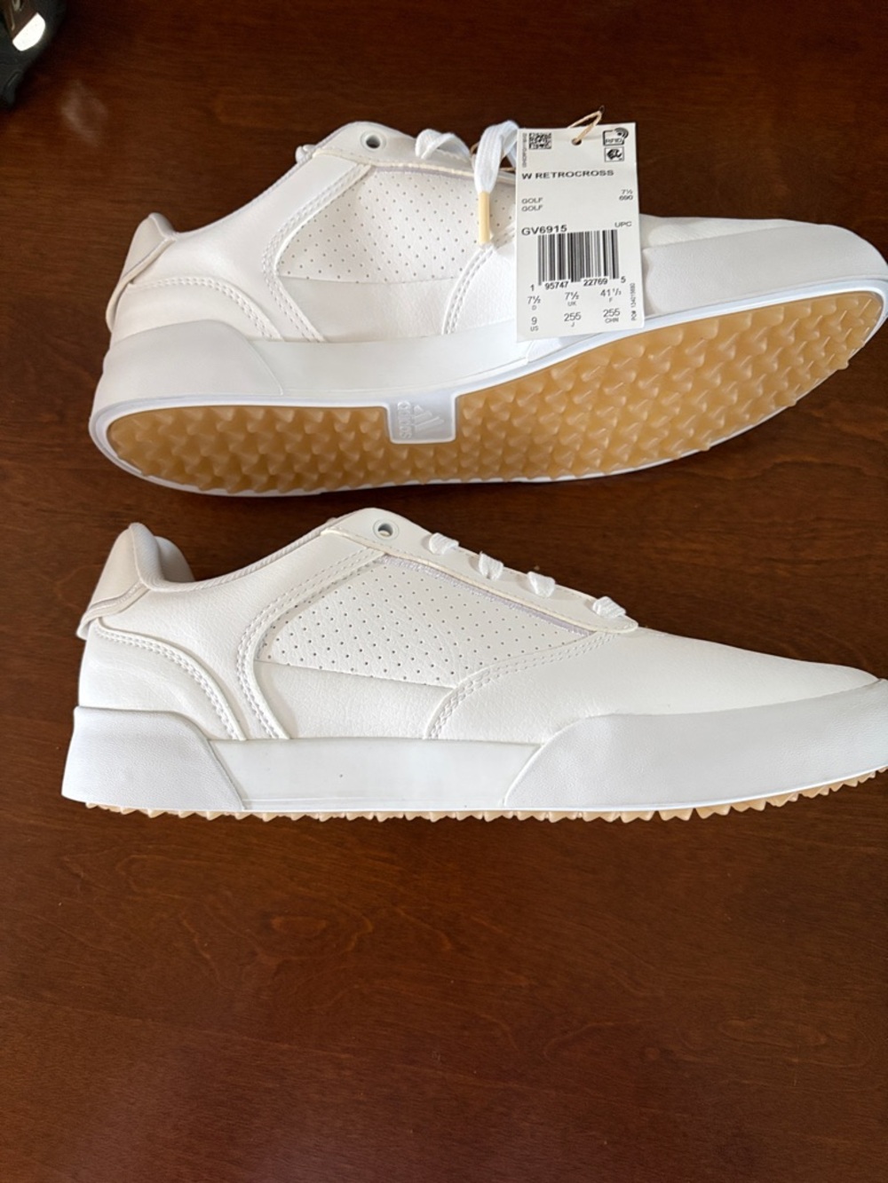 adidas White Golf Sneakers with Gum Outsoles - Picture 4 of 7